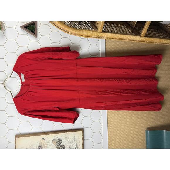 Everlane The City Stripe Ruched Dress in Haute Red - Size - 10 - Picture 7 of 7
